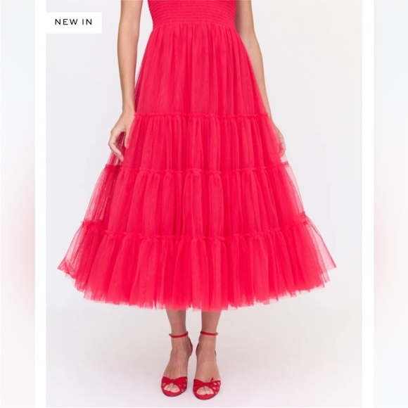 Hill House Ellie Nap Dress. Collectors Edition Red Tulle. L. NWT. - Picture 6 of 11